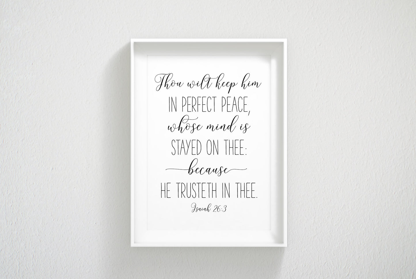 You Will Keep In Perfect Peace, Isaiah 26:3, Bible Verse Printable Wall Art Nursery Room Decor