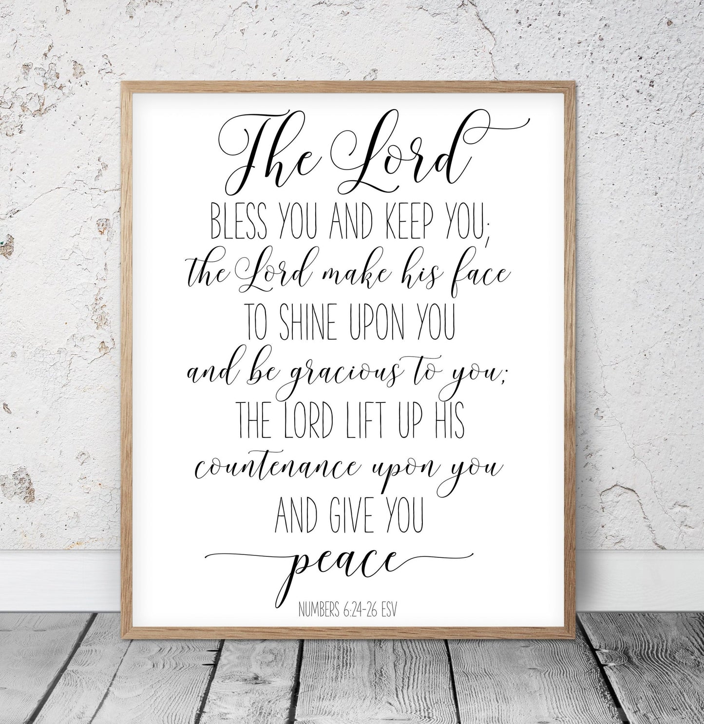 The Lord Bless You and Keep You, Number 6:24-26, Bible Verse Printable Wall Art, Nursery Quotes