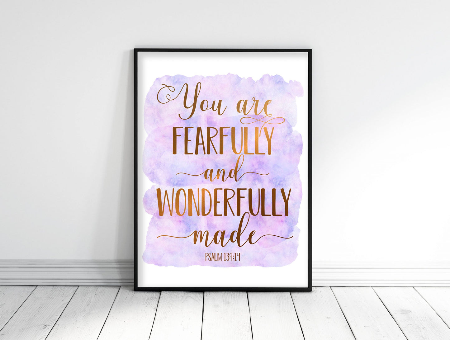 You Are Fearfully And Wonderfully Made, Psalm 139:14, Bible Verse Printable, Nursery Decor Girl