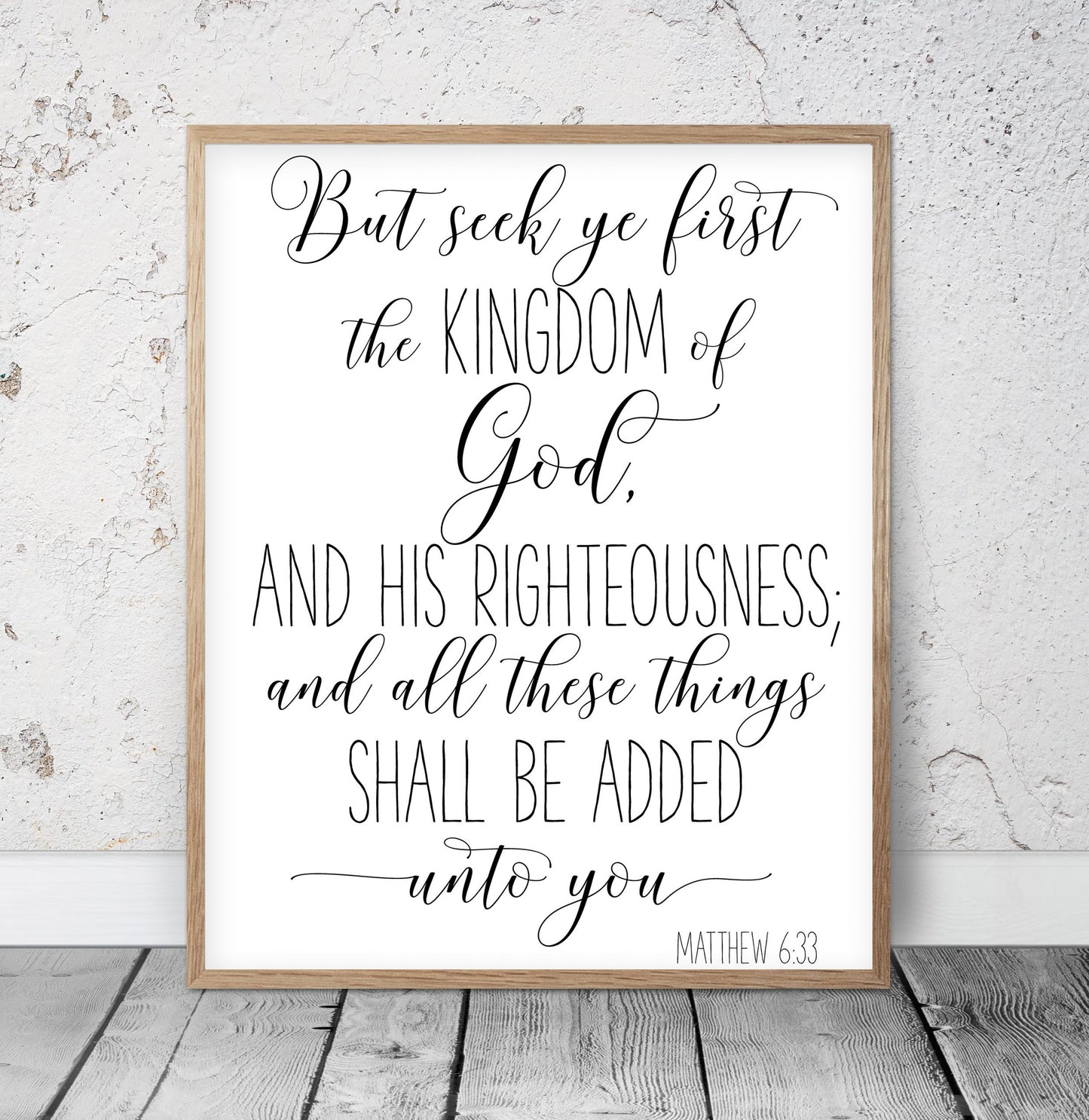 But Seek Ye First the Kingdom Of God, Matthew 6:33, Bible Verse Printable,Nursery Decor,Room Art