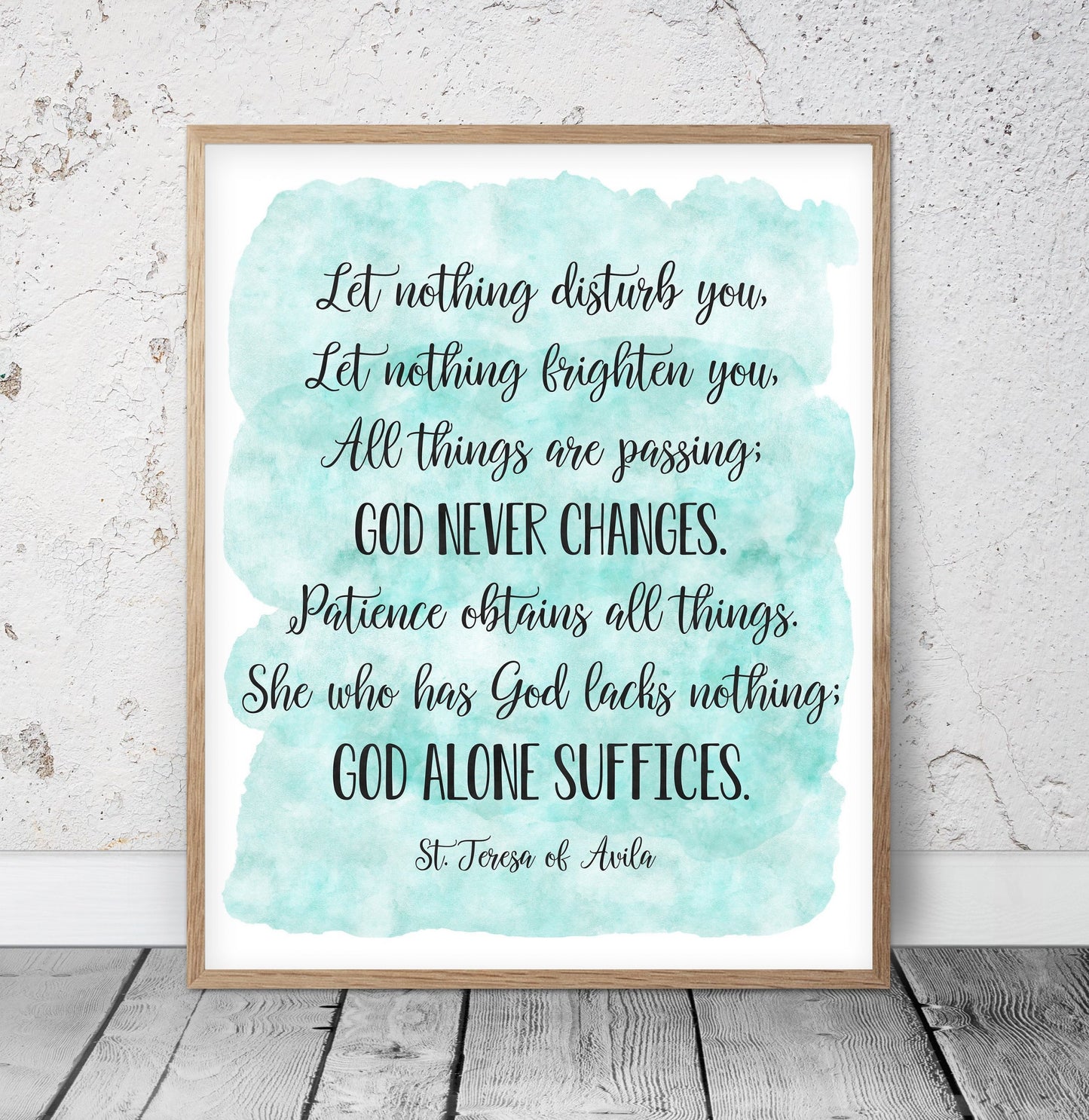 Let Nothing Disturb You, St. Teresa of Avila, Catholic Prayer, Bible Verse Printable, Nursery Decor