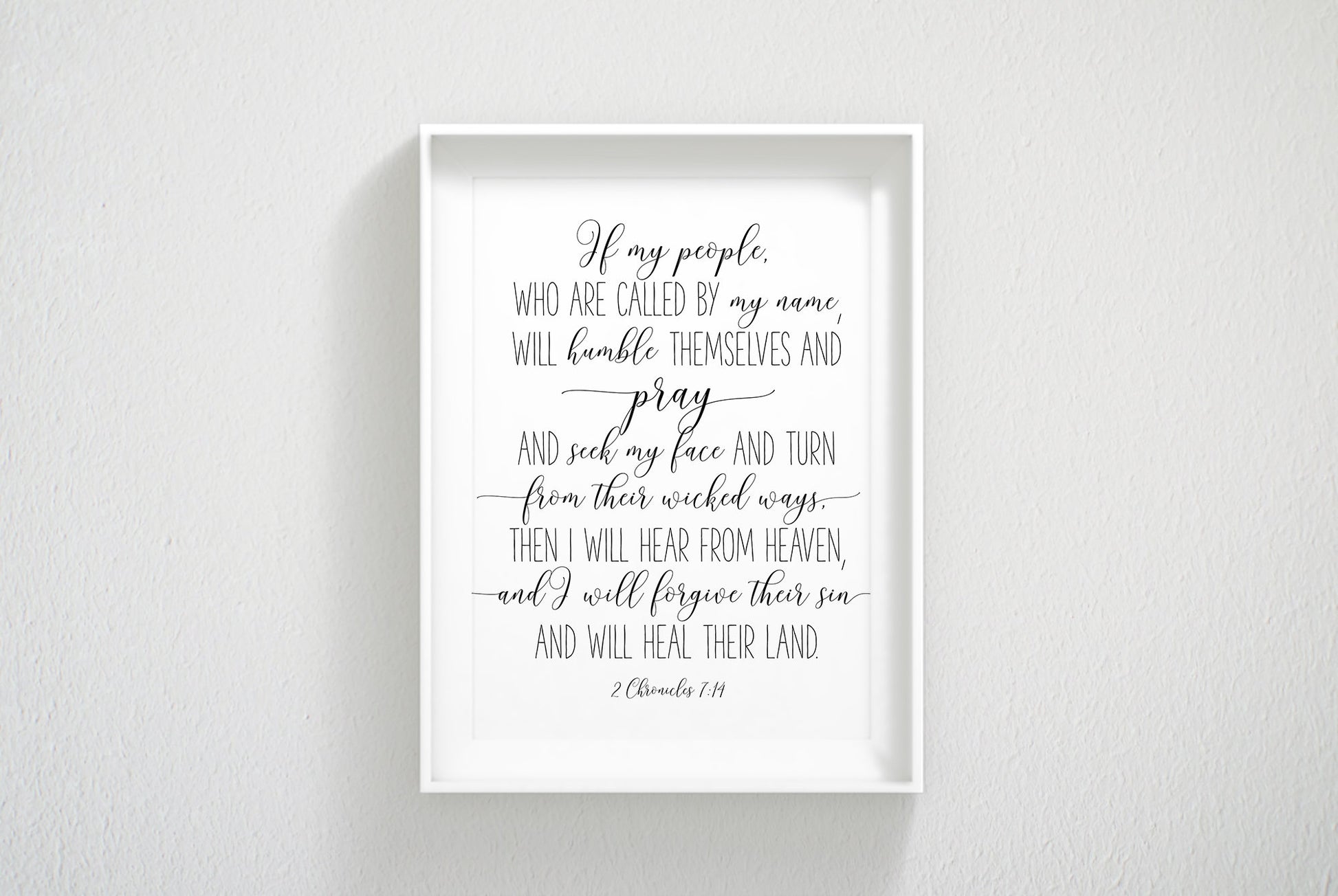 2 Chronicles 7:14 If My People Who Are Called By My Name, Bible Verse Printable Wall Art, Christian Gifts, Nursery Bible Quotes, Scripture