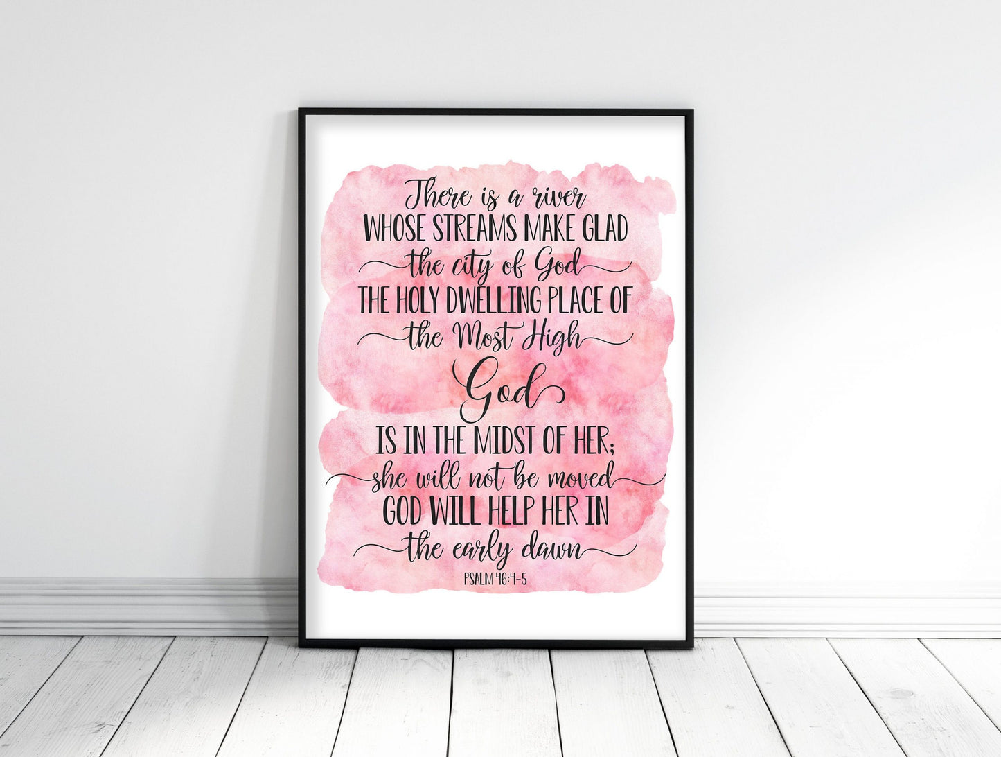 God Is In The Midst Of Her, Psalm 46:4-5,Bible Verse Printable Wall Art,Nursery Decor,Bible Quotes