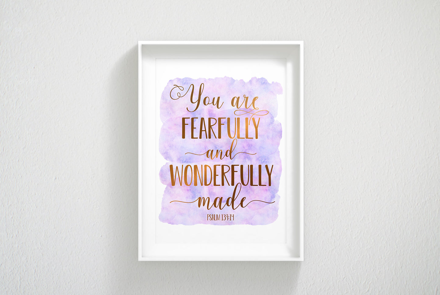 You Are Fearfully And Wonderfully Made, Psalm 139:14, Bible Verse Printable, Nursery Decor Girl