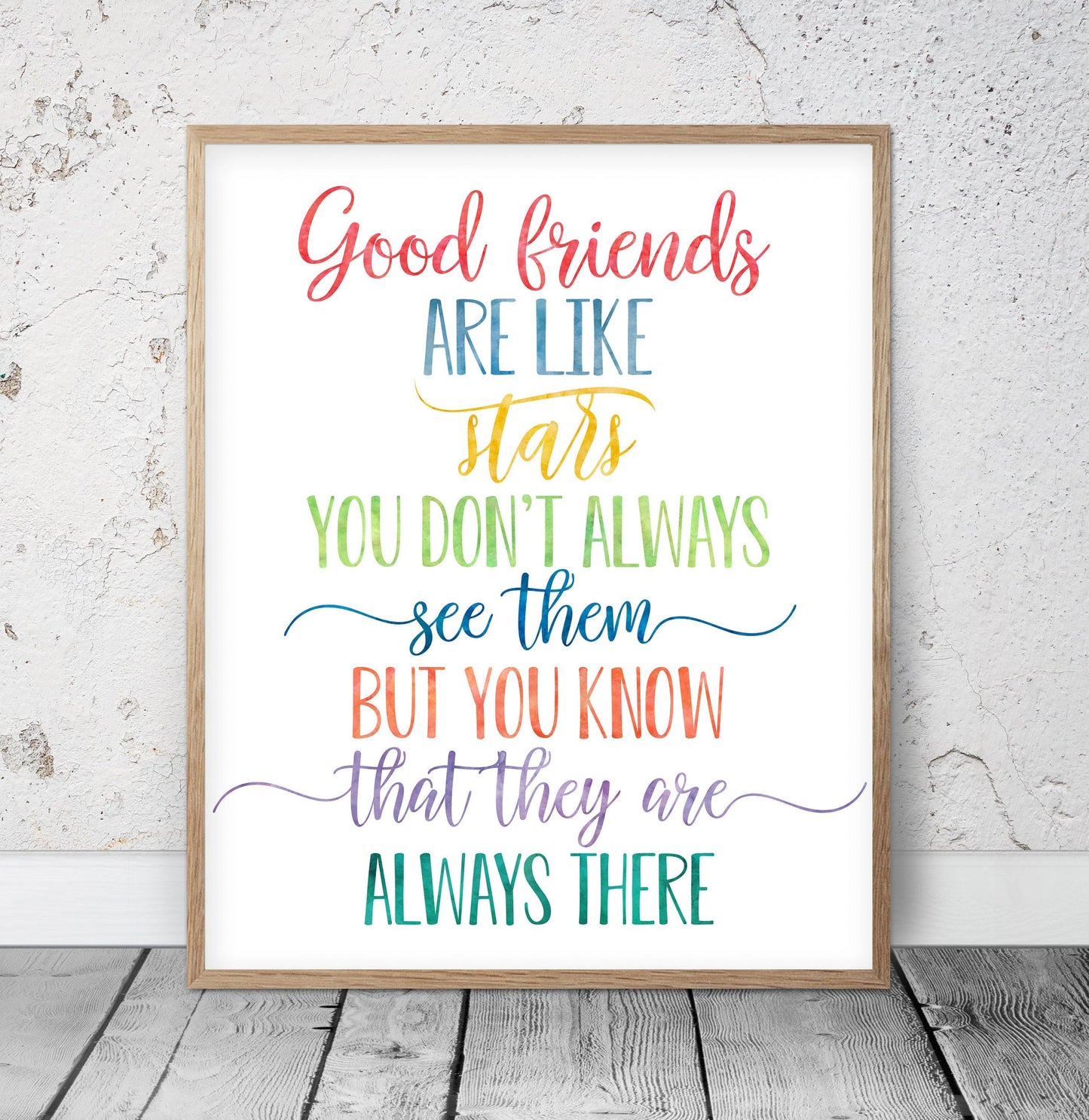 Good Friends Are Like Stars,Nursery Printable Decor,Motivational Wall Room Art