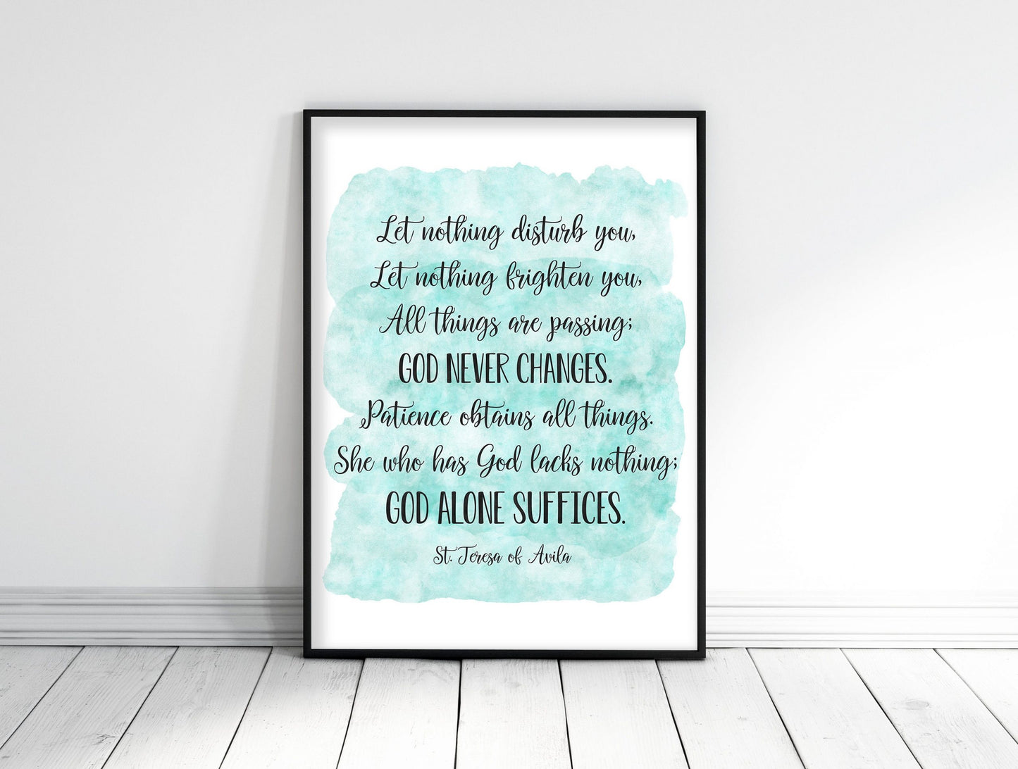 Let Nothing Disturb You, St. Teresa of Avila, Catholic Prayer, Bible Verse Printable, Nursery Decor