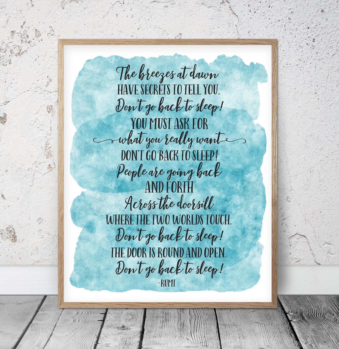 Don't Go Back To Sleep, Rumi Quote, Nursery Print Decor,Motivational Wall Art