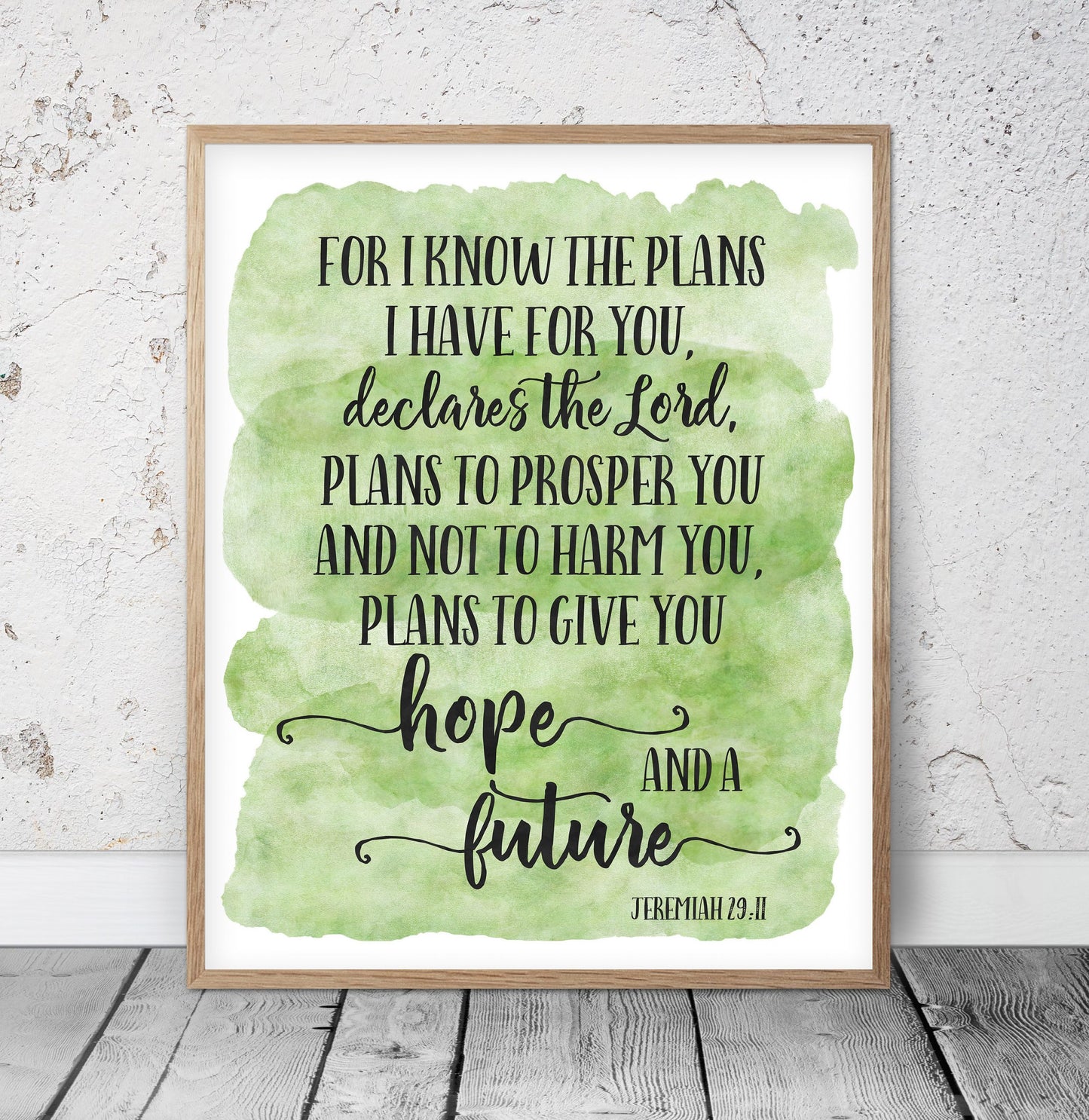 For I Know the Plans I Have for You, Jeremiah 29:11, Bible Verse Printable,Nursery Decor Room Art