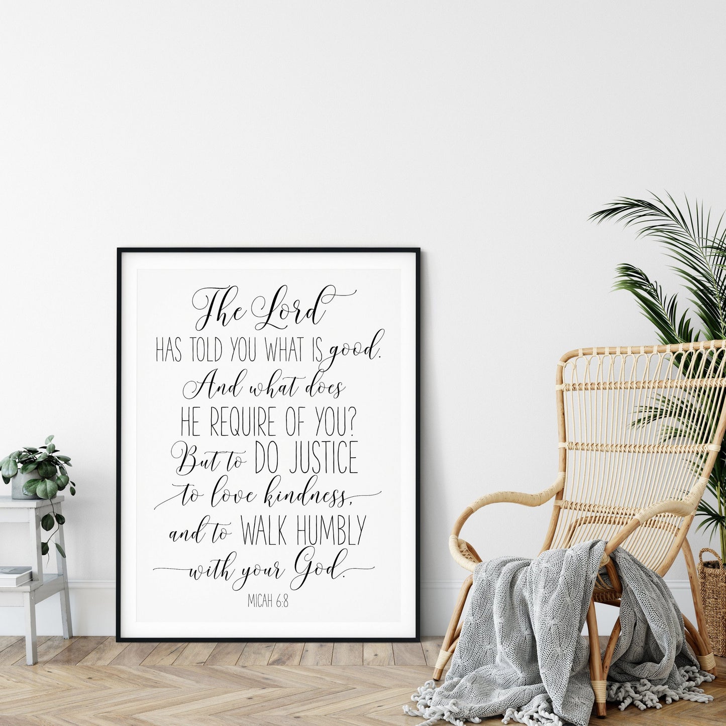 The Lord Has Told You What Is Good, Micah 6:8, Catholic Prayer, Bible Verse Printable,Nursery Decor