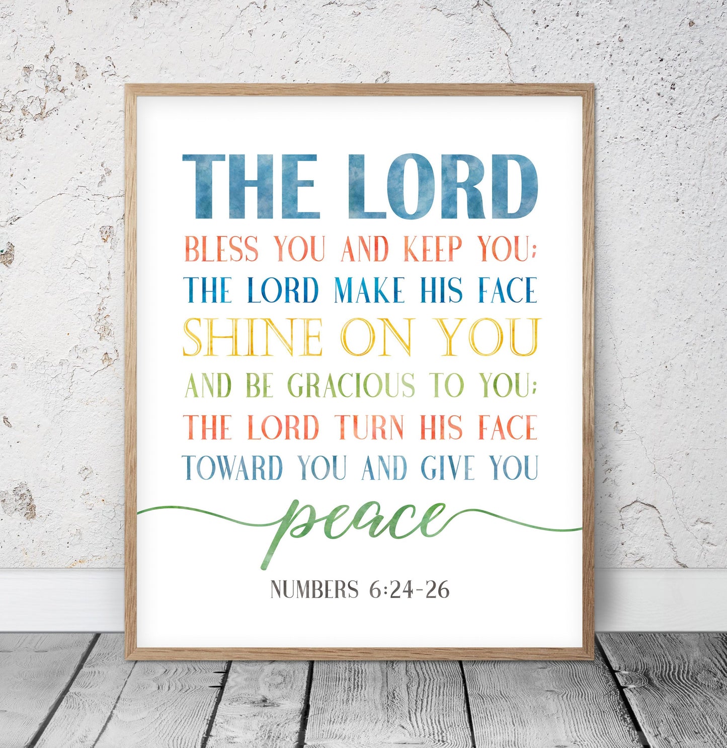 Bible Verse Printable The Lord bless You And Keep You, Numbers 6:24-46, Calligraphy Print