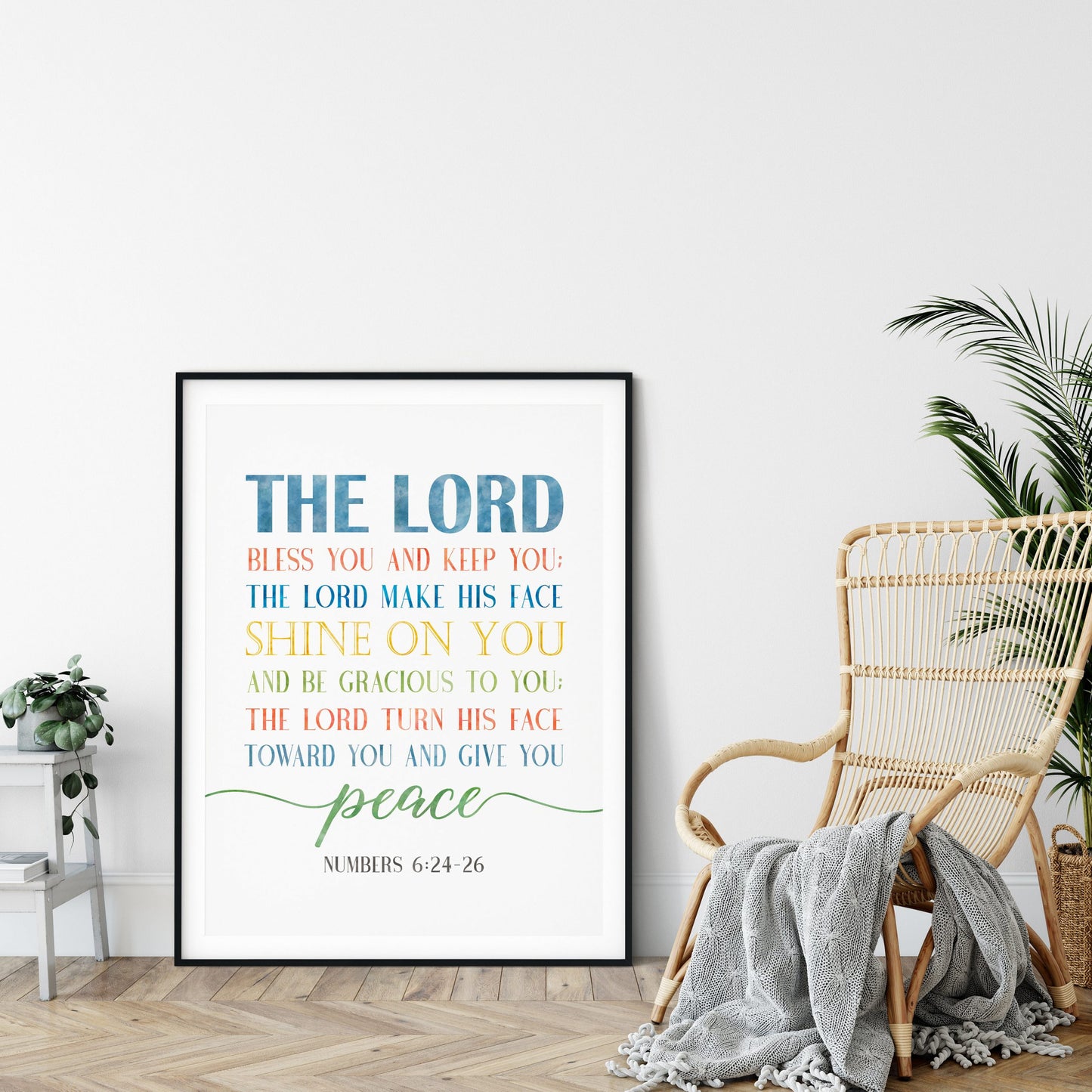 Bible Verse Printable The Lord bless You And Keep You, Numbers 6:24-46, Calligraphy Print