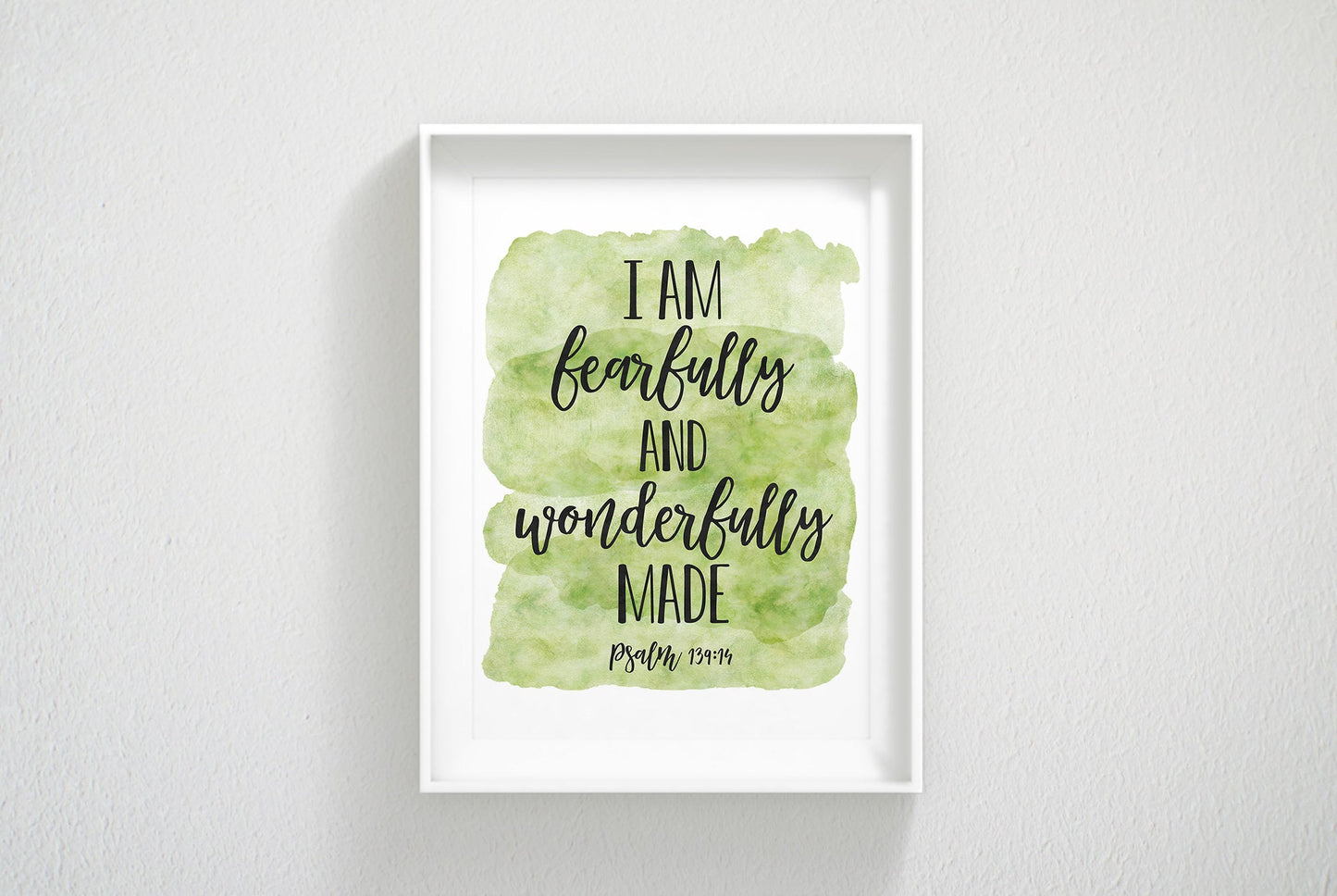 I Am Fearfully And Wonderfully Made, Psalm 139:14, Printable Scripture Wall Art, Bible Verse Prints