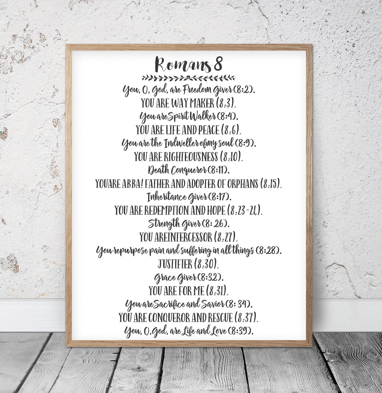 You God Are Freedom Giver, Romans 8, Printable Bible Verse Wall Art, Scripture Prints, Wall Art