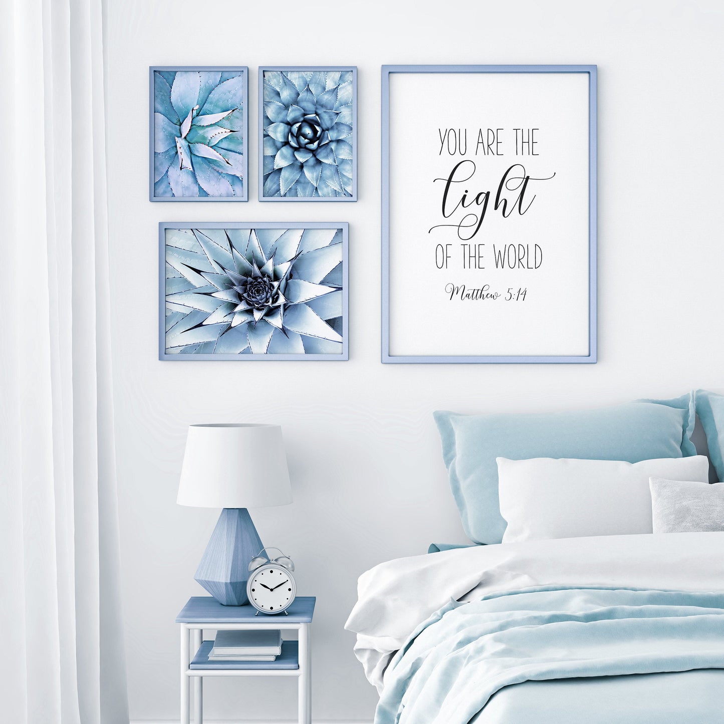 Bible Quote, You are the Light of the World, Matthew 5:14, Inspirational Wall Art, Nursery Print