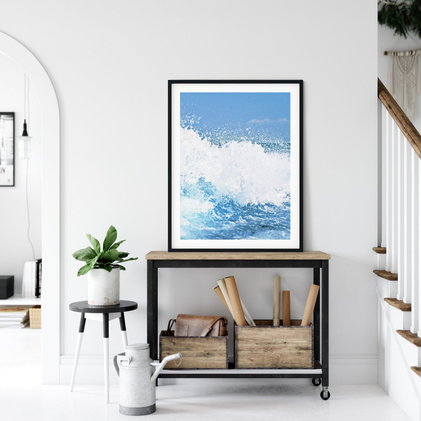 Coastal Art Print, Blue Aqua, Ocean Waves Art, Beach Wall Art, Home Decor Print