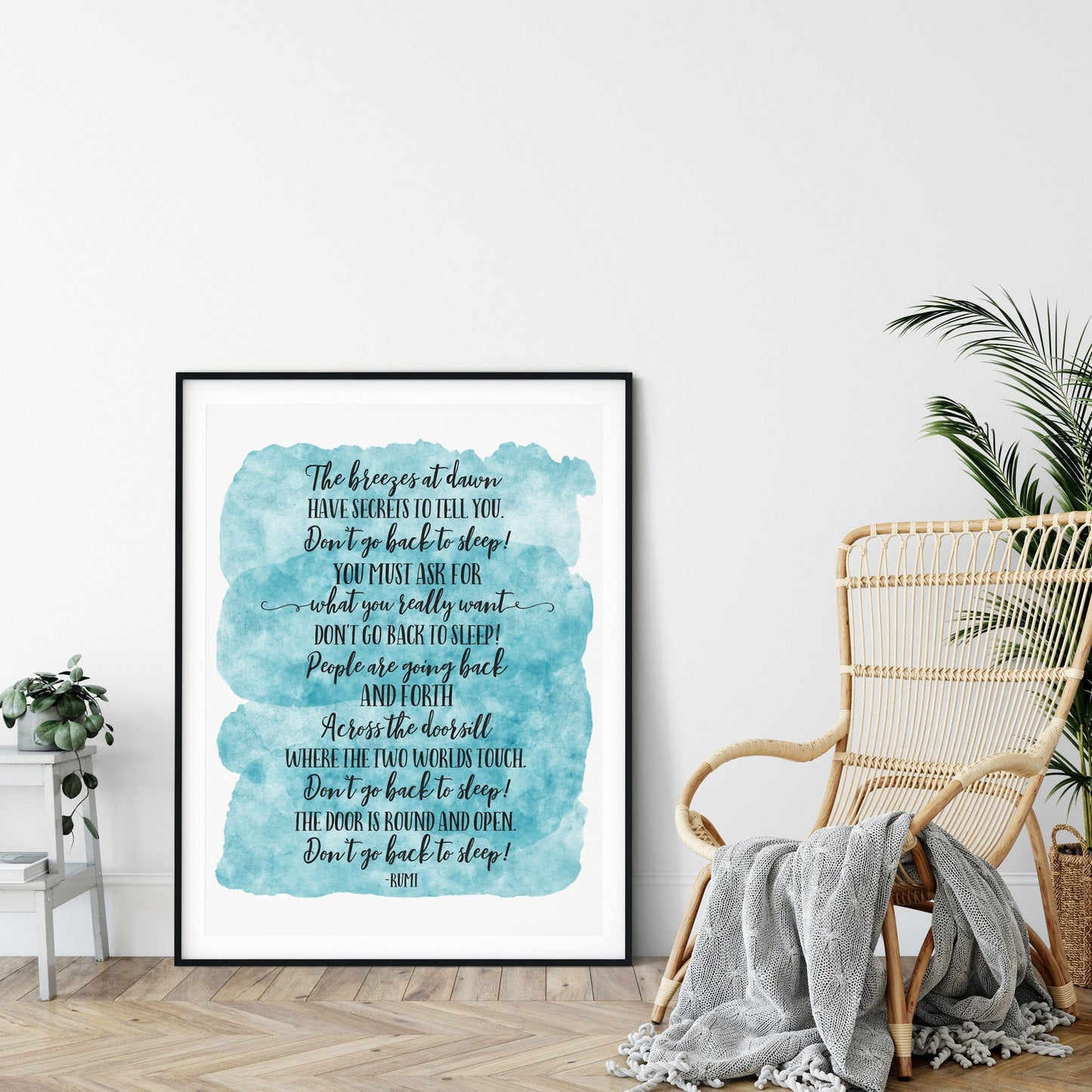 Don't Go Back To Sleep, Rumi Quote, Nursery Print Decor,Motivational Wall Art
