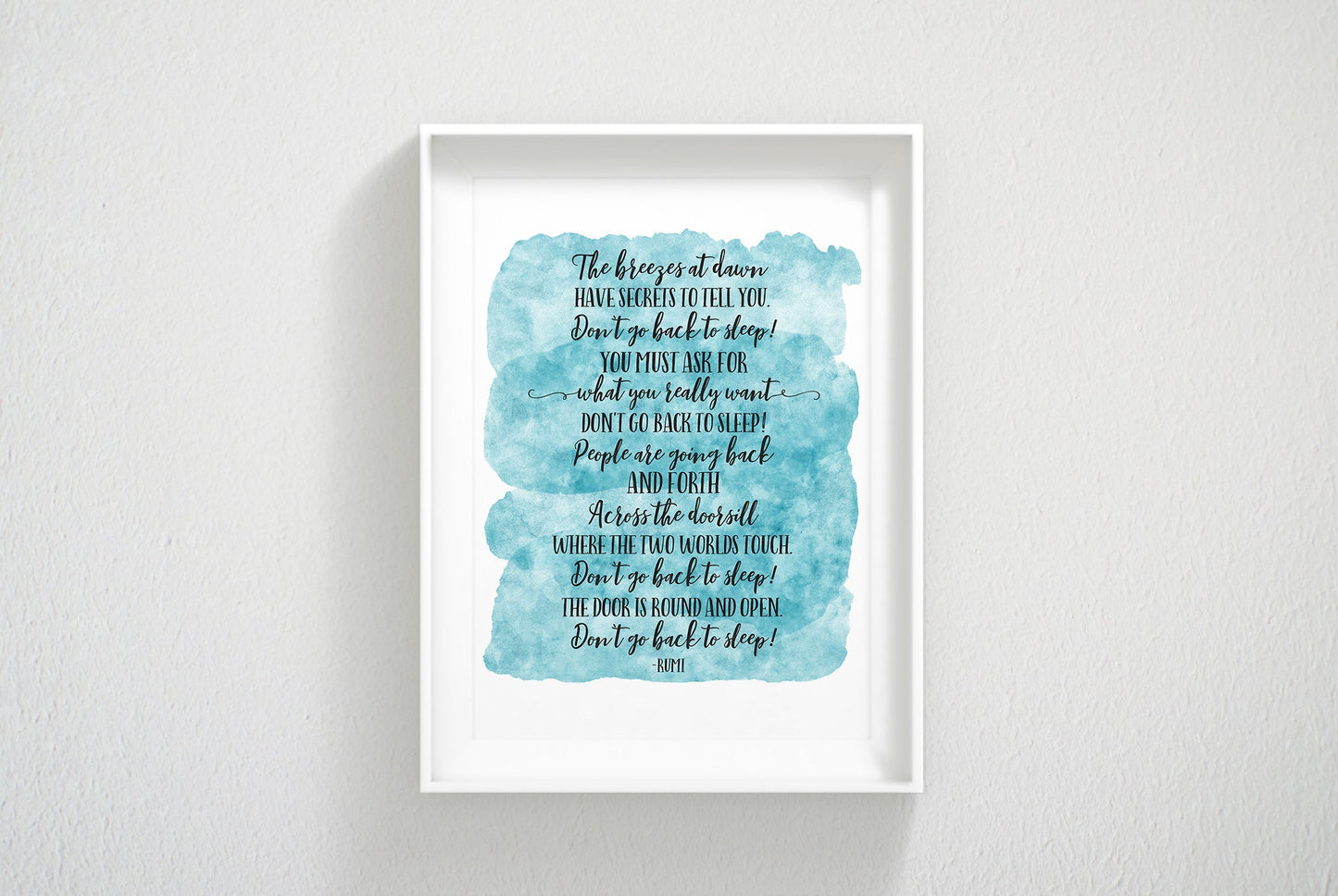 Don't Go Back To Sleep, Rumi Quote, Nursery Print Decor,Motivational Wall Art