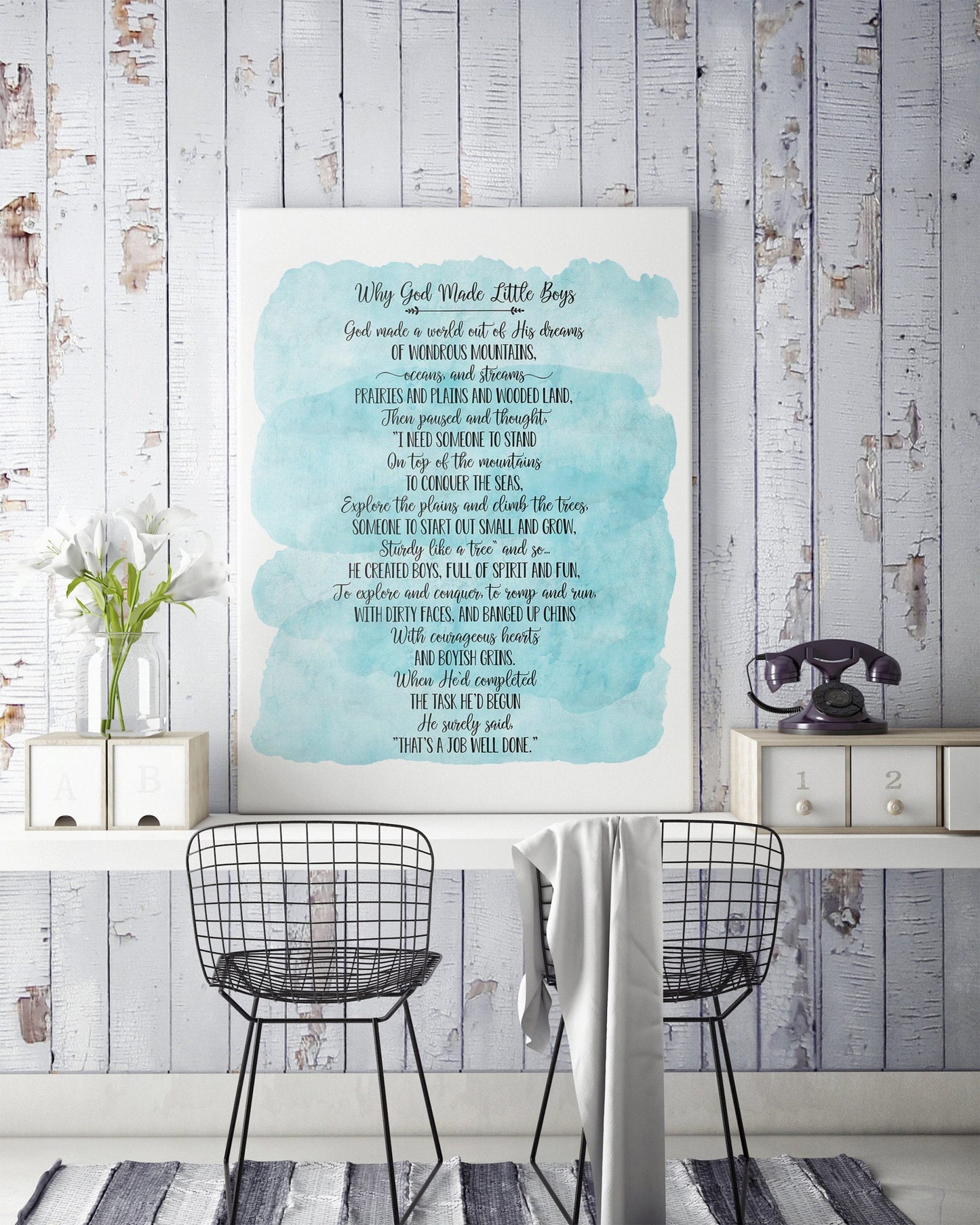 Why God Made Little Boys, Nursery Printable Wall Art, Kids Room Decor
