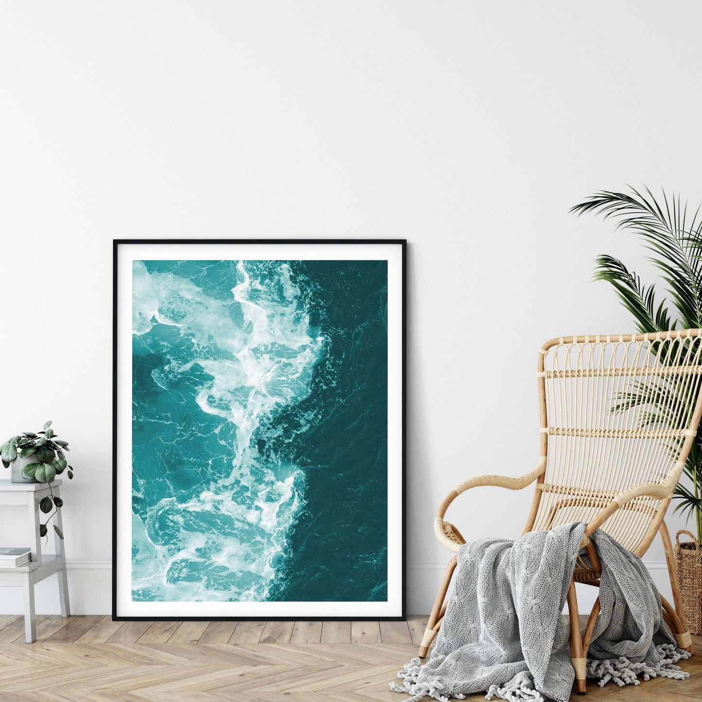 Teal Blue Water Beach Decor, Ocean Wave Art Print, Printable Art, Home Decor