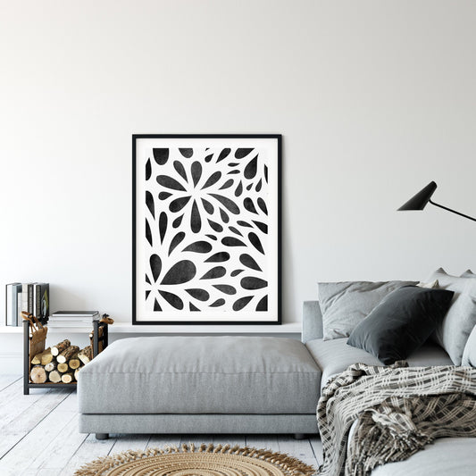 Geometric Pattern, Geometric Wall Art Print, Black Ink Print, Room Wall Art Decor