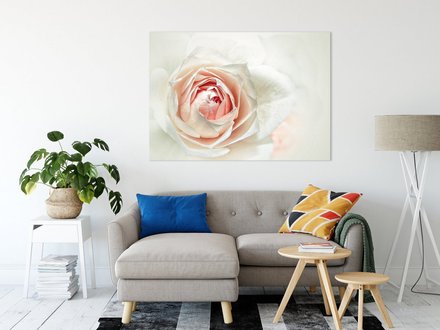 White Peony Art, Rose Art, White Peony Print, White Flower Print, Decor Print