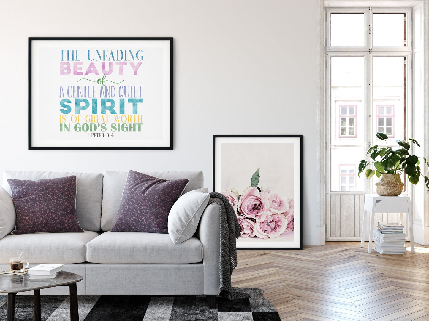 The Unfading Beauty Of A Gentle And Quiet Spirit, 1 Peter 3:4, Bible Verse Printable, Nursery Decor