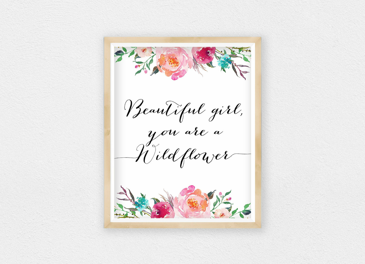Beautiful Girl, You Are A Wildflower, Nursery Printable Wall Art, Room Decor