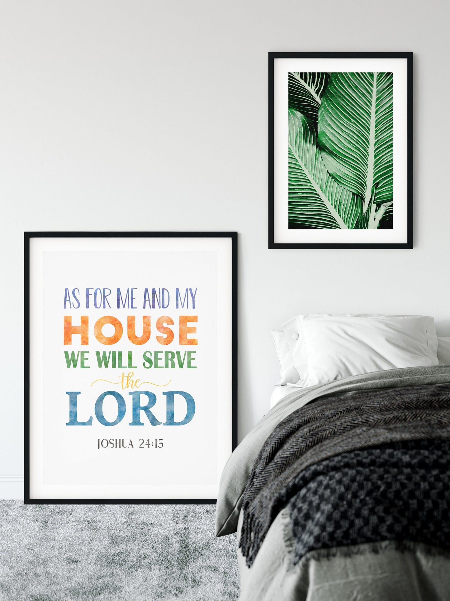 As For Me And My House We Will Serve The Lord, Joshua 24:15, Printable Bible Verse, Nursery Decor