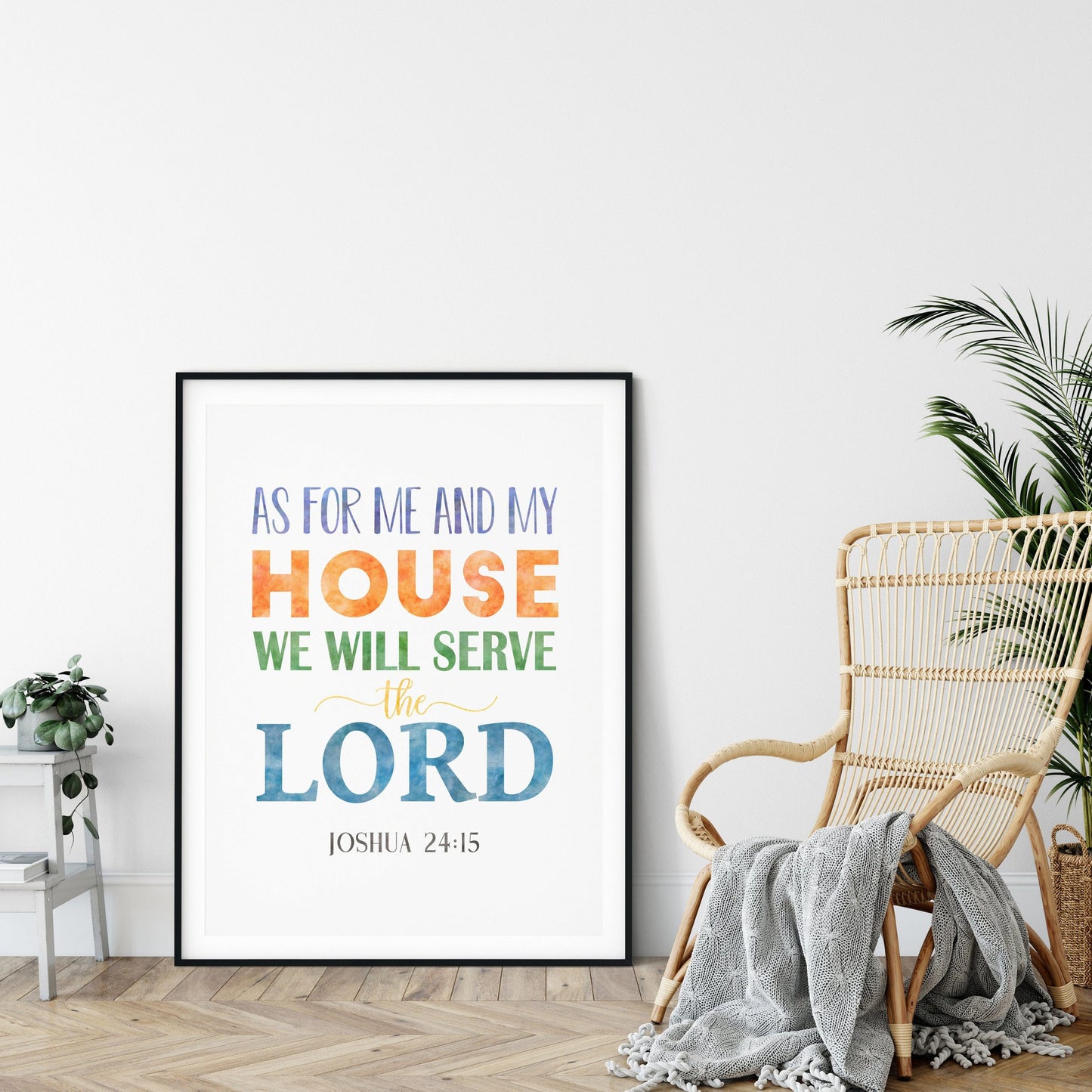 As For Me And My House We Will Serve The Lord, Joshua 24:15, Printable Bible Verse, Nursery Decor