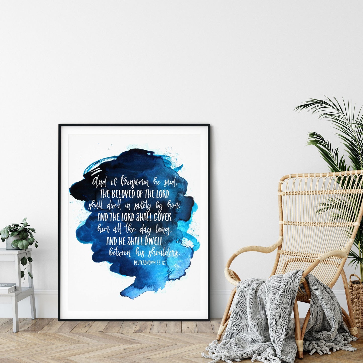 Deuteronomy 33:12 The Beloved of the Lord Shall Dwell In Safety, Printable Bible Verse Wall Art