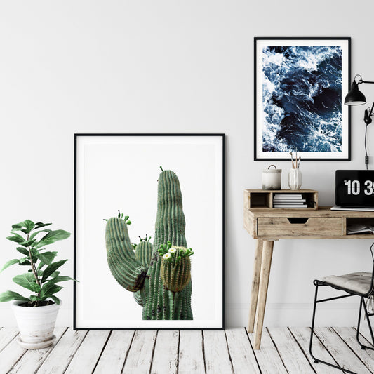 Cactus Print, Mexican Wall Decor, Mint Green Decor, Saguaro Cactus,Home Decor