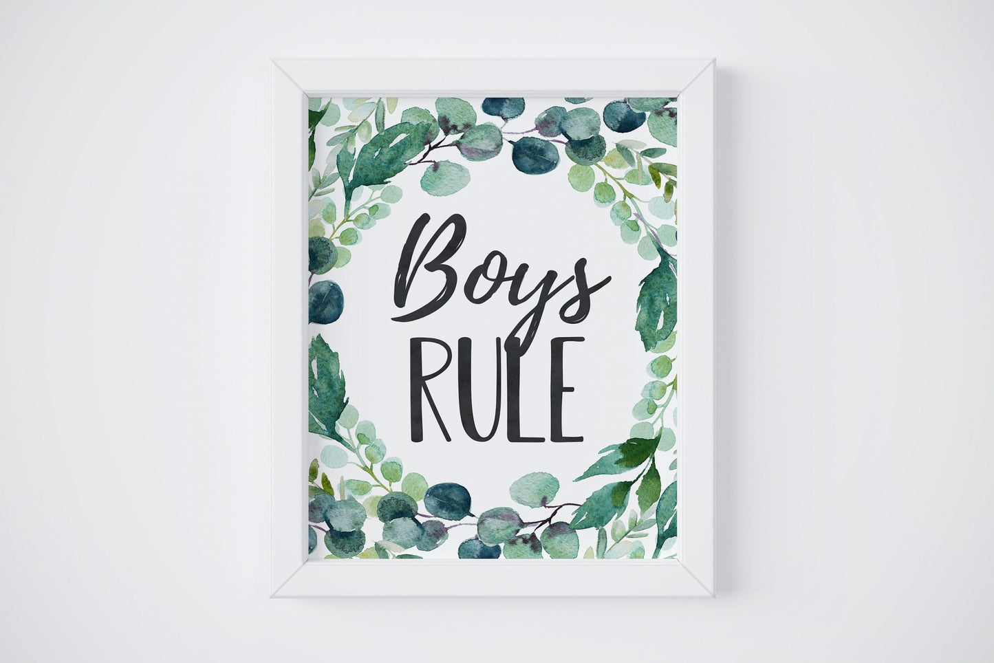 Boys Rule, Boys Nursery Prints, Eucalyptus Nursery Decor, Boys Room Wall Art