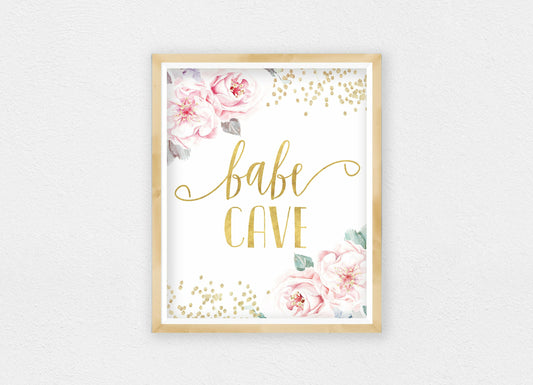 Bebe Cave Printable Nursery Wall Art,Gold Nursery Decor Girl,Girls Room Wall Art