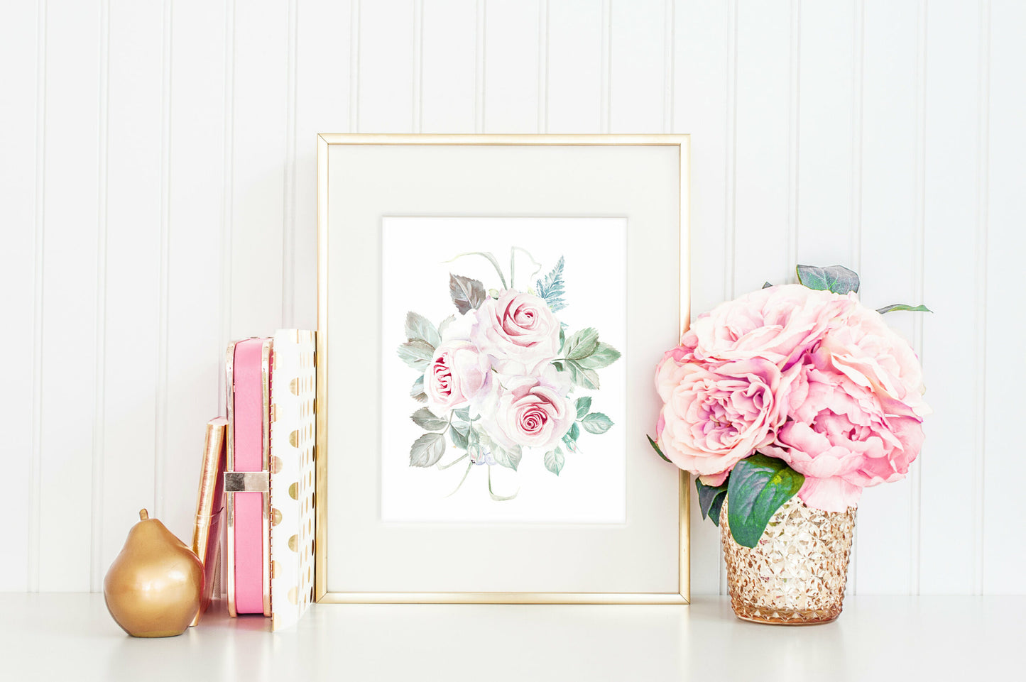 Pink Flowers Print, Peony Watercolor,Peony Bouquet,Nursery Decor Wall Art