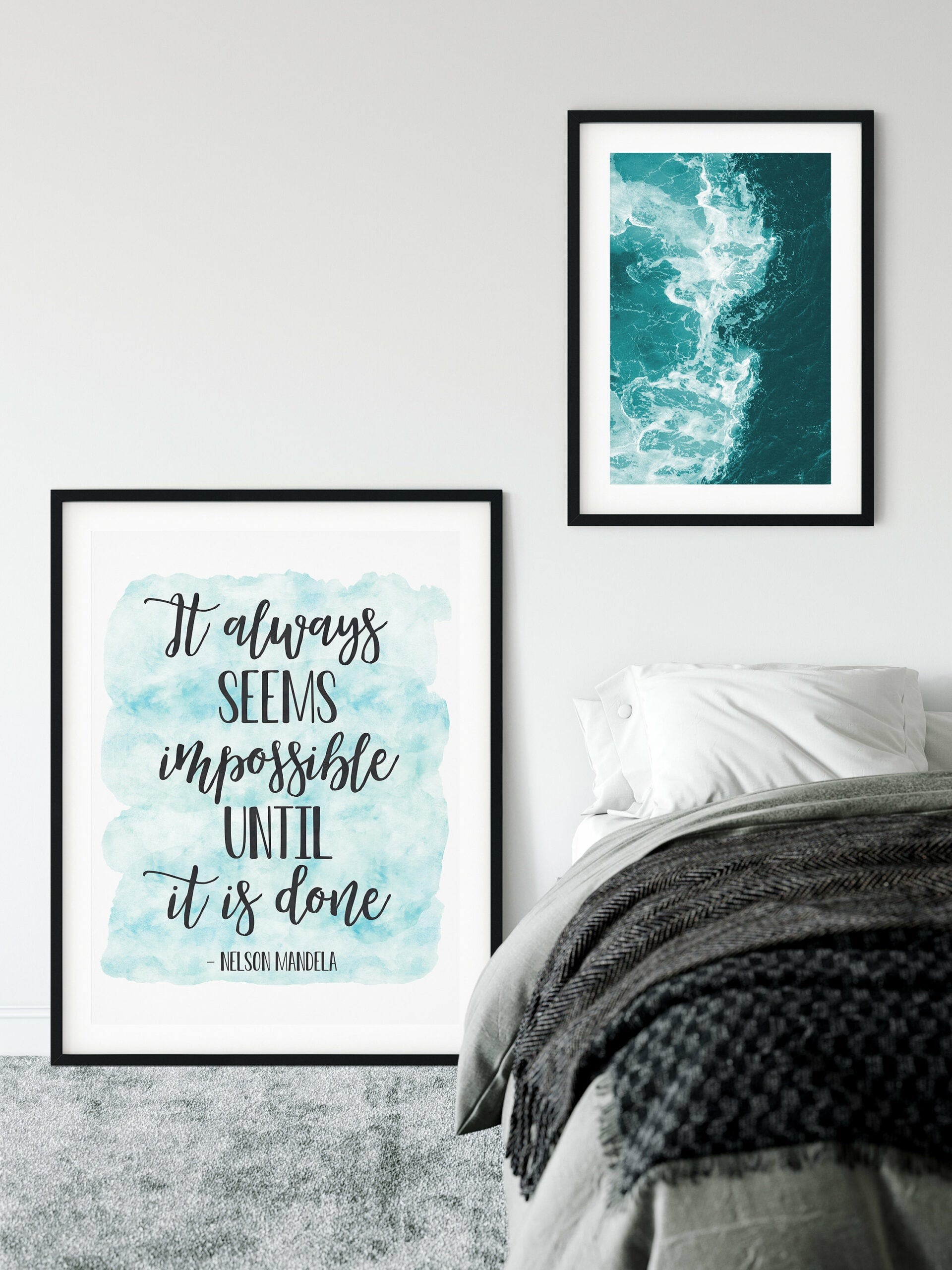 It Always Seems Impossible Until It Is Done,Nursery Print Decor,Wall Art Quotes