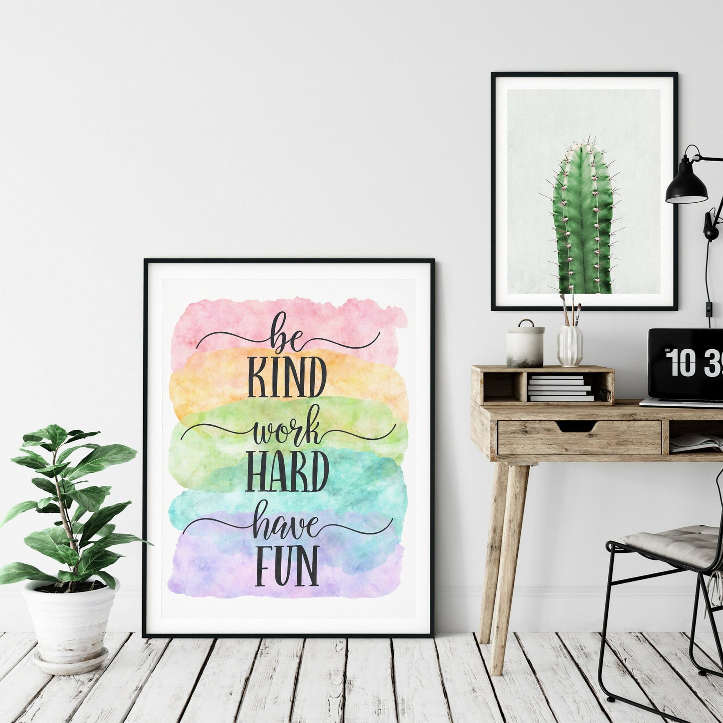 Be Kind, Work Hard, Have Fun,Nursery Print Wall Art Decor,Inspirational Quotes