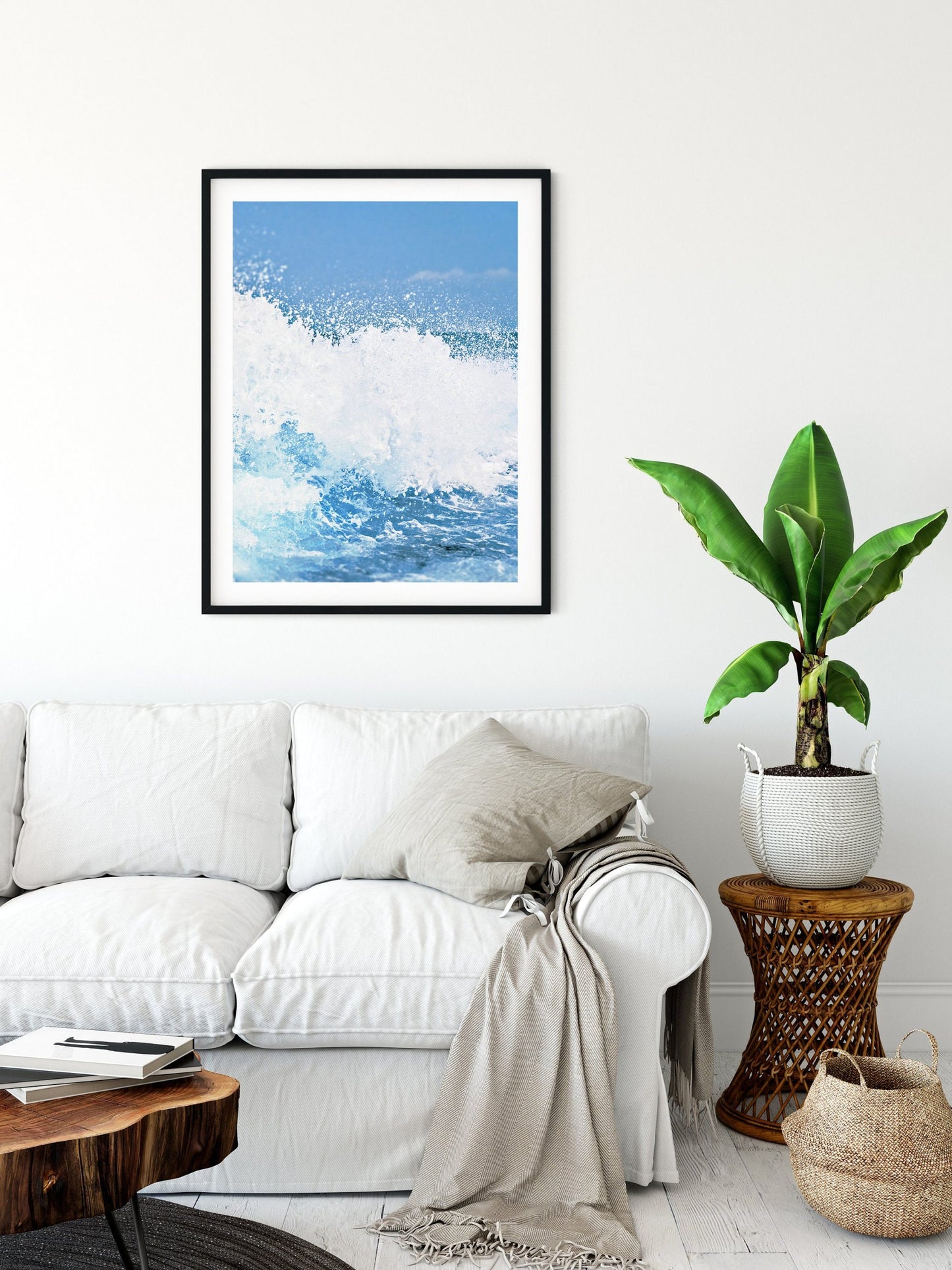 Coastal Art Print, Blue Aqua, Ocean Waves Art, Beach Wall Art, Home Decor Print