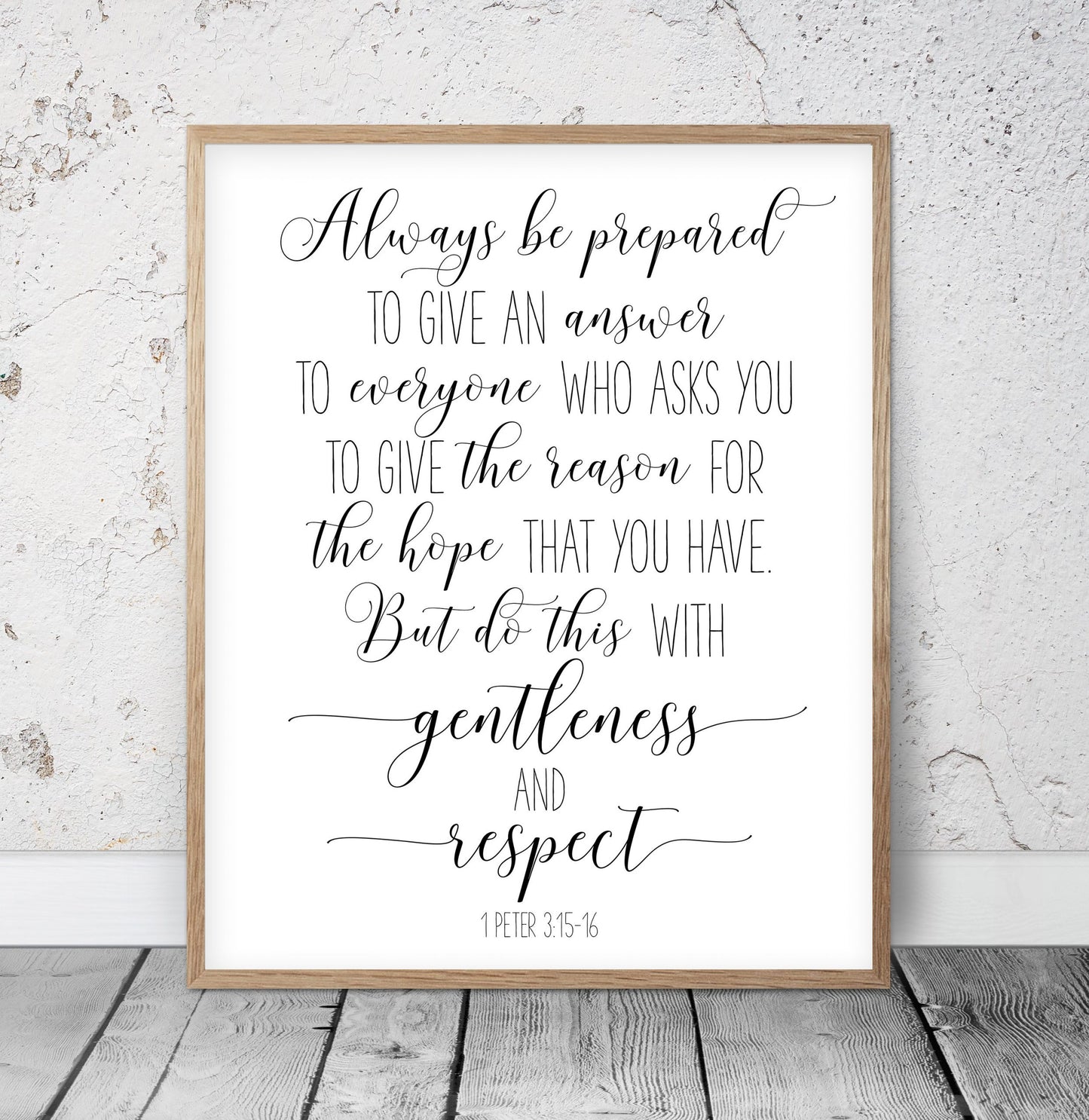 1 Peter 3:15, Bible Verse Printable Wall Art, Christian Gifts, Nursery Decor, Scripture Prints