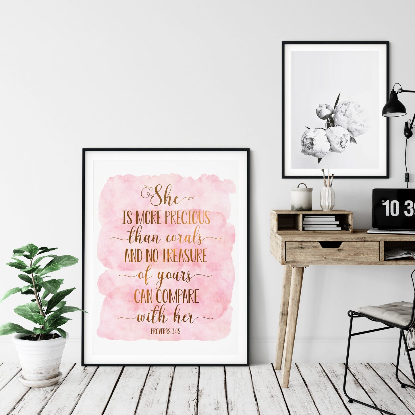 She Is More Precious Than Corals, Proverbs 3:15, Bible Verse Printable Wall Art,Nursery Decor Girl