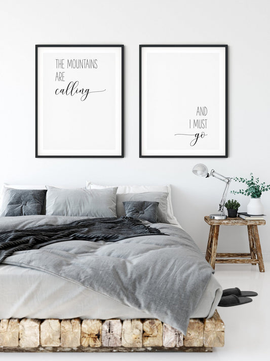 The Mountains are Calling And I Must Go, Adventure Nursery Decor, Kids Room