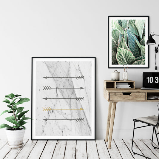 Marble Arrow Print Arrow Wall Art Arrow Poster Room Wall Art Decor