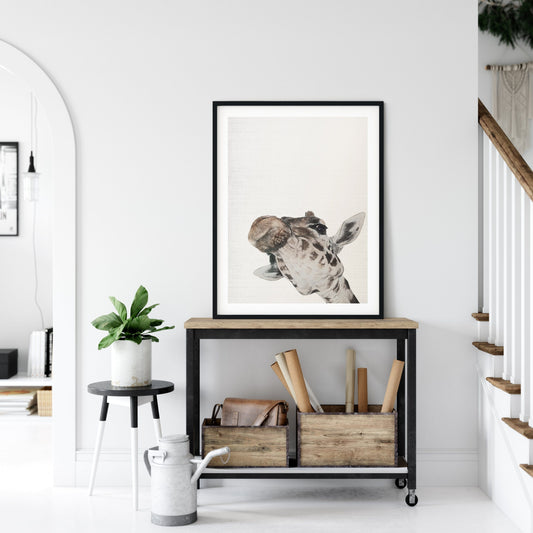 Giraffe Print, Nursery Animal Wall Art, Kids Printable Art, Home Decor Print
