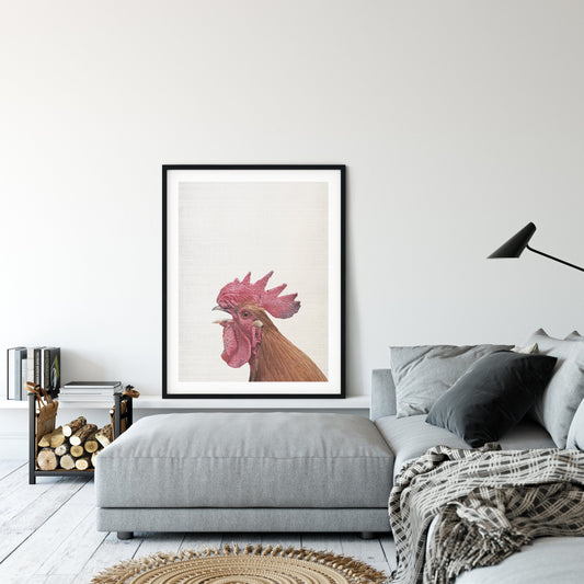 Rooster Art, Rooster Decor, Hen Print Wall Art Home Decor Animal Print