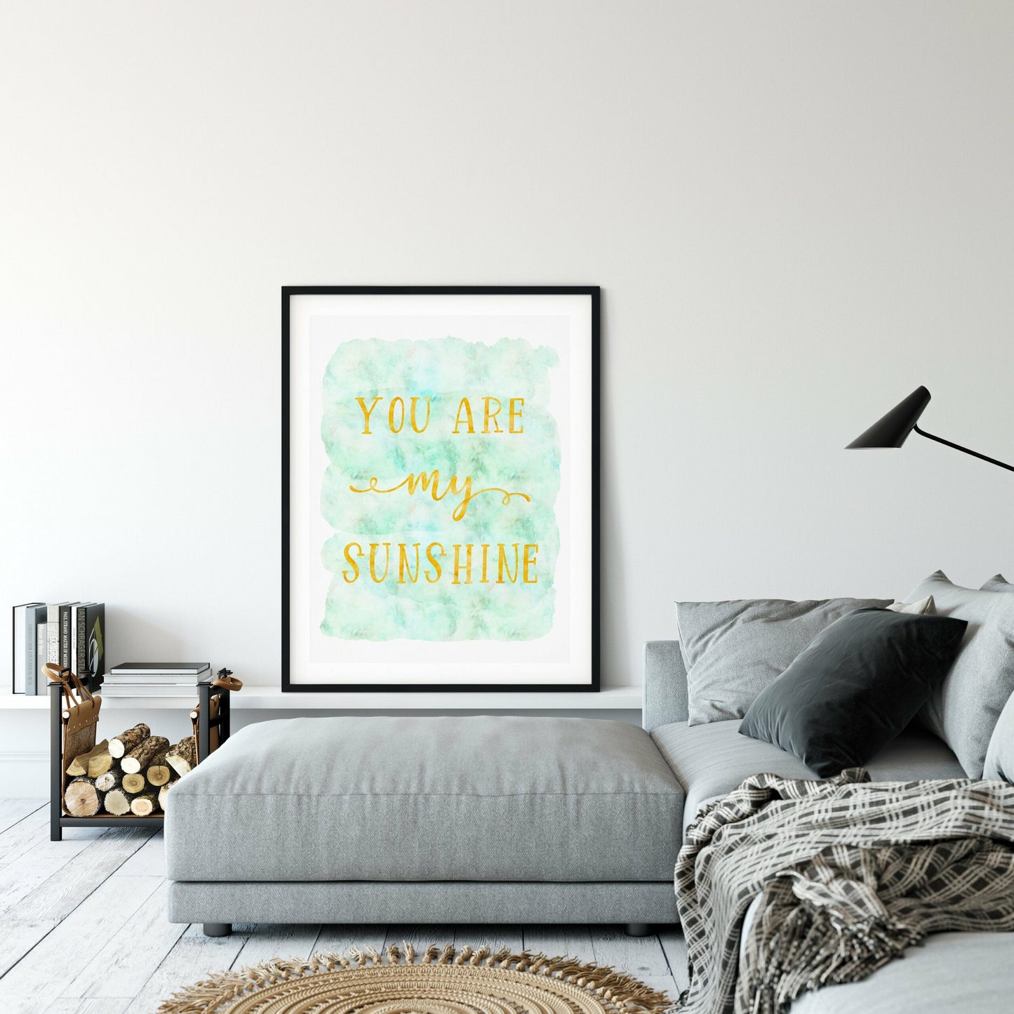 You Are My Sunshine, Nursery Watercolor Wall Art Print Decor Girl Room Gift