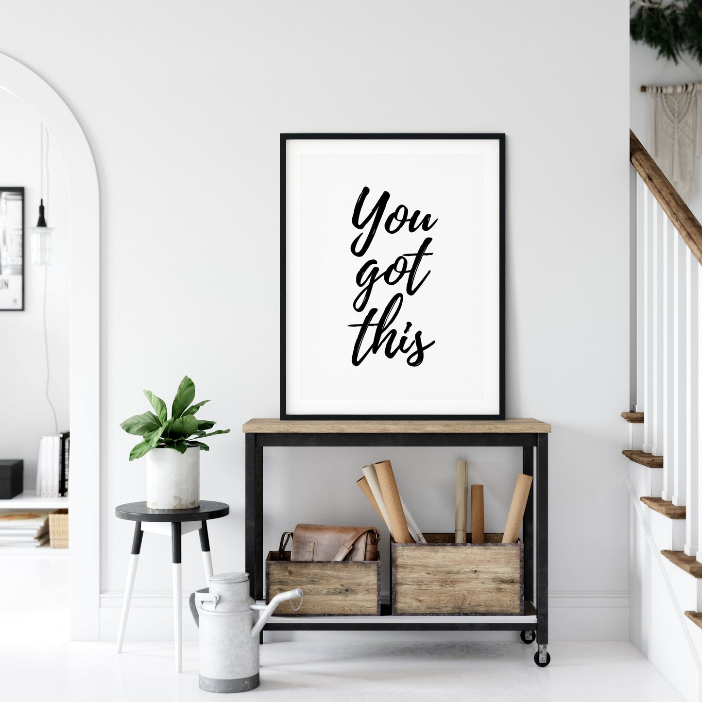 Printable Quotes, You Got This, Black and Gold Prints, Printable Artwork