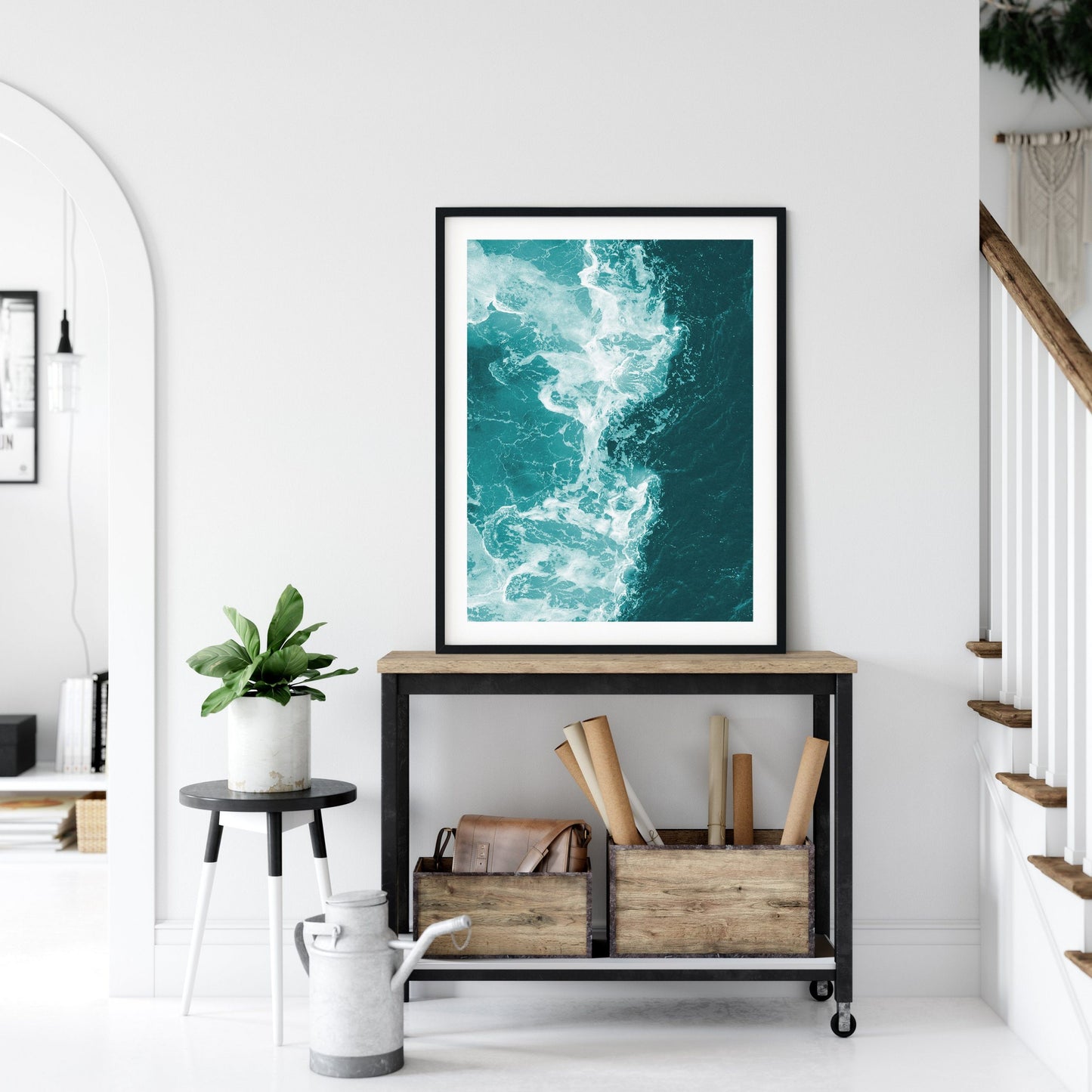 Teal Blue Water Beach Decor, Ocean Wave Art Print, Printable Art, Home Decor