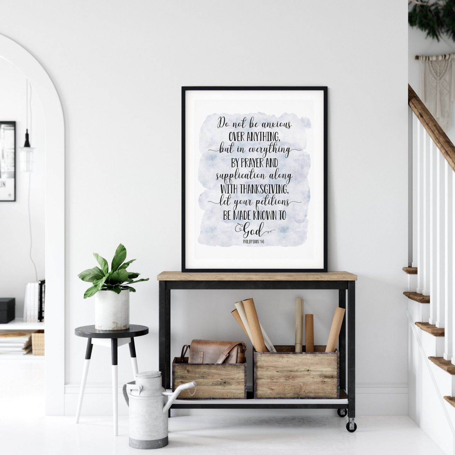 Do Not Be Anxious, Philippians 4:6, Bible Verse Printable Wall Art, Nursery Bible Quotes