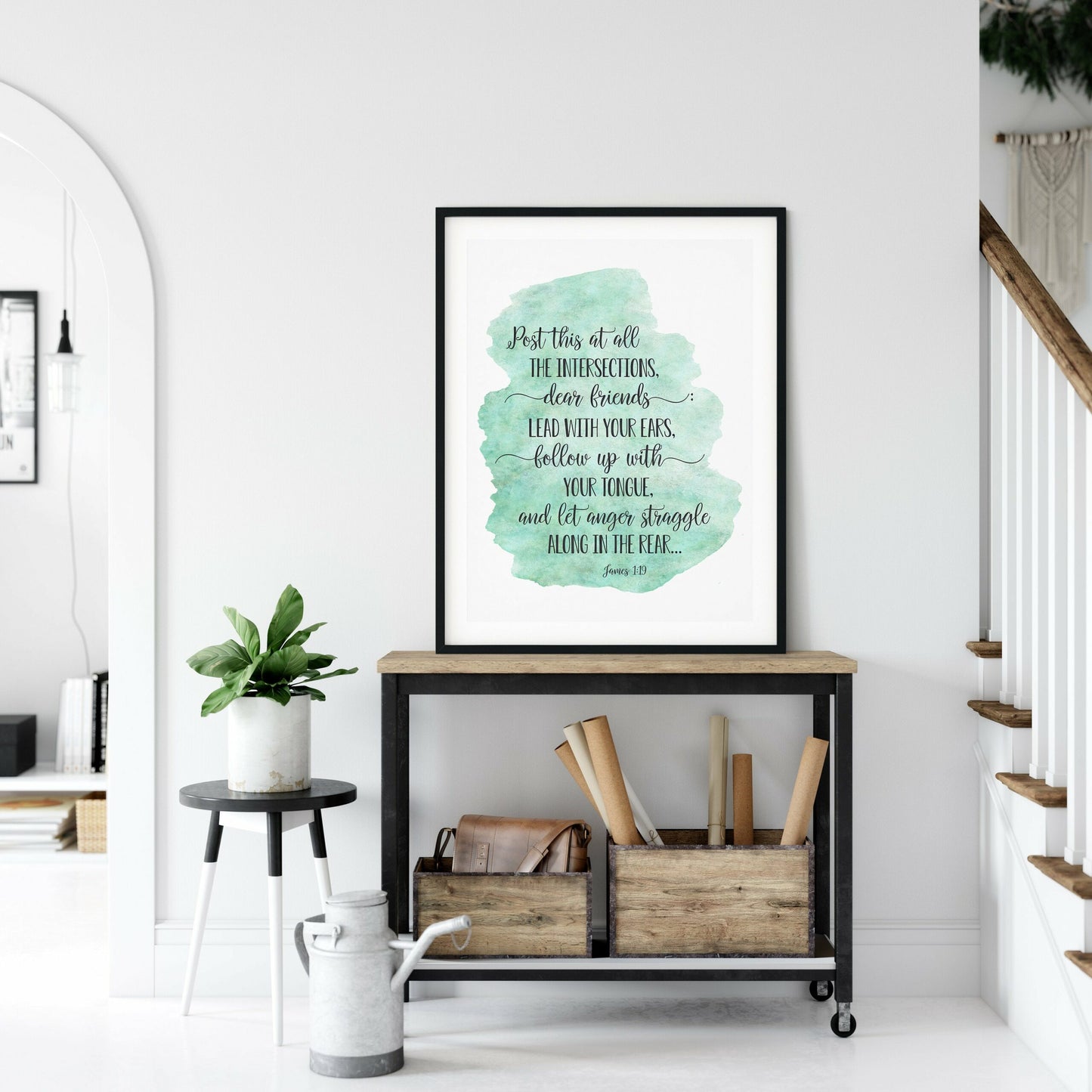 James 1:19 Printable Bible Verse Wall Art, Christian Gifts, Religious Art, Scripture Wall Art