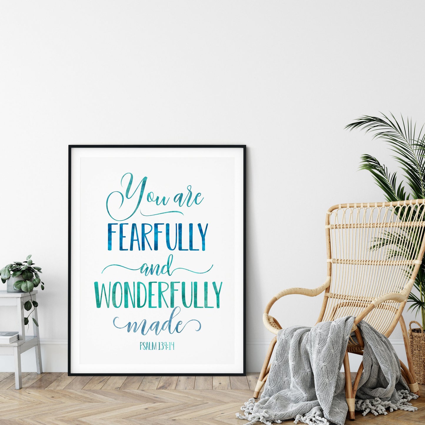 You Are Fearfully And Wonderfully Made, Psalm 139:14, Bible Verse Printable, Nursery Decor