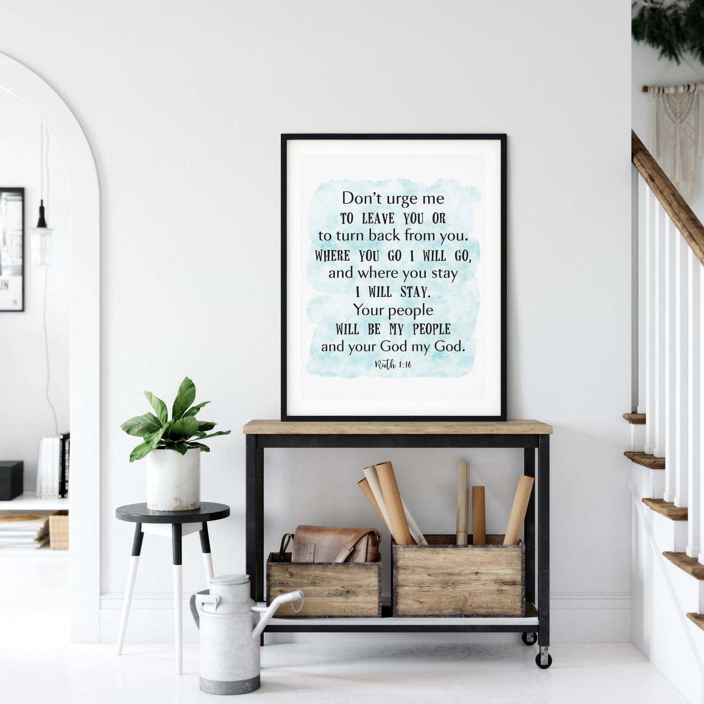 Where You Go I Will Go, Ruth 1:16, Scripture Printable, Christian Wall Art, Bible Verse Printable
